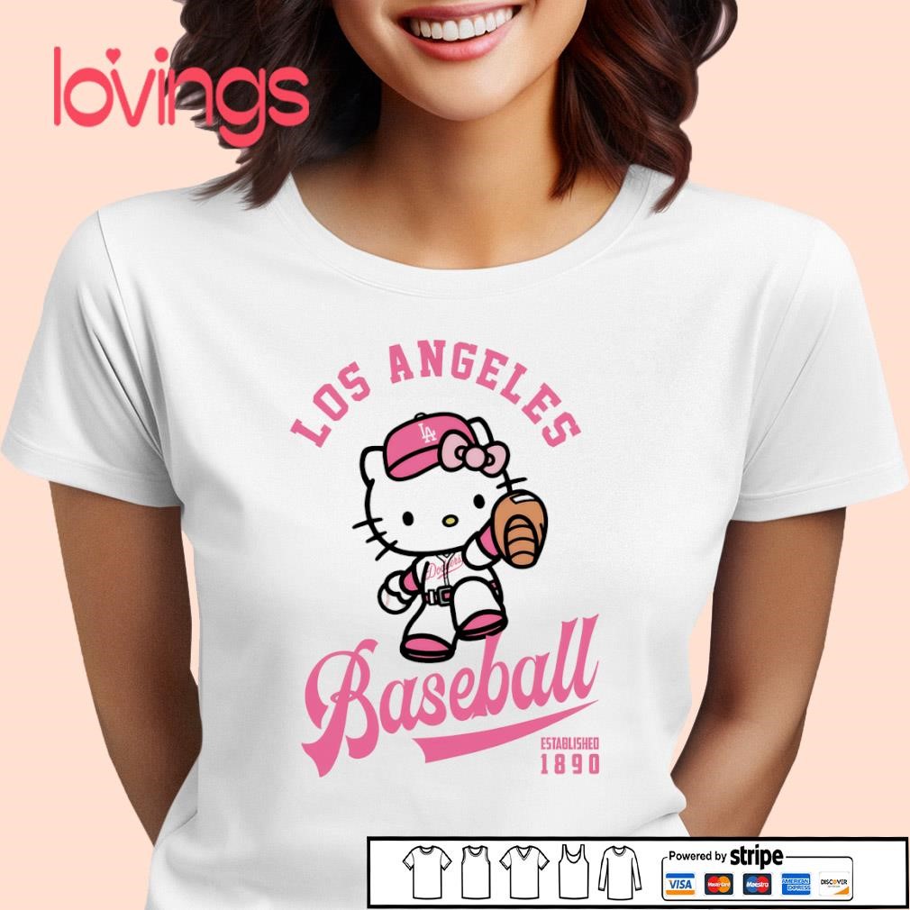 Hello Kitty Los Angeles Dodgers pink shirt, merch, gear & apparel