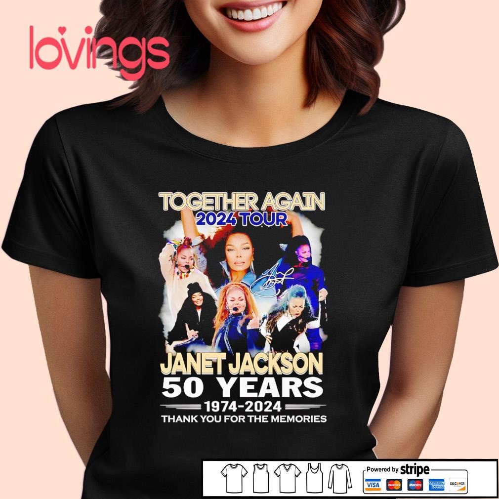 Janet Jackson Together Again Tour 2024 thank you signature shirt, merch,  gear \u0026 apparel, image size:1010x1010
