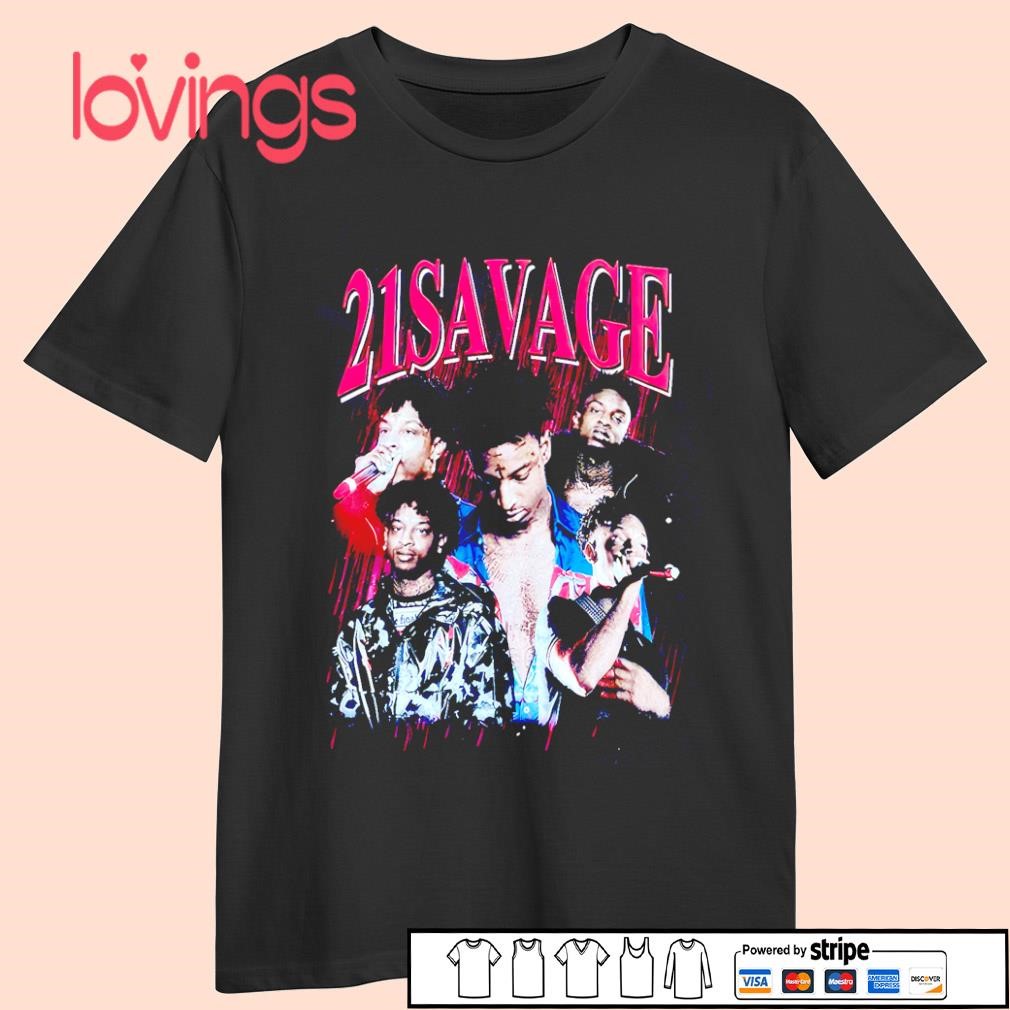 21 Savage rapper red rain graphic shirt, merch, gear & apparel