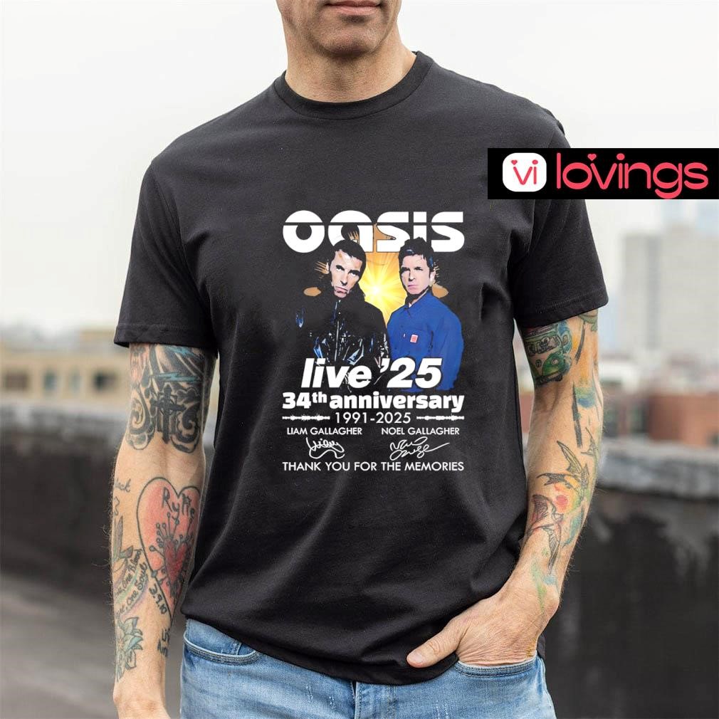 Oasis Live '25 34th anniversary 1991-2025 thank you signature