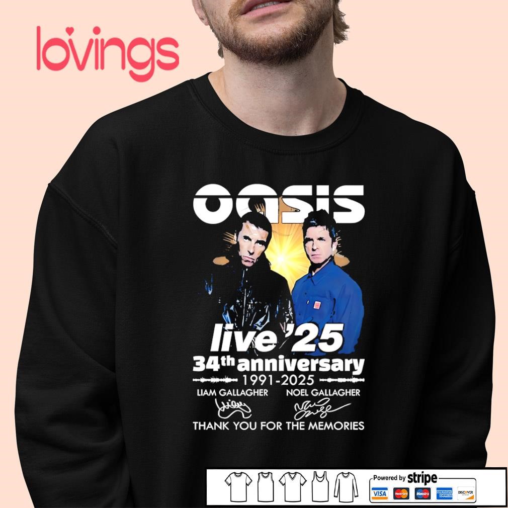 oasis live'25 スウェット Mサイズ Oasis Live '25 34th anniversary 1991-2025 thank you signature