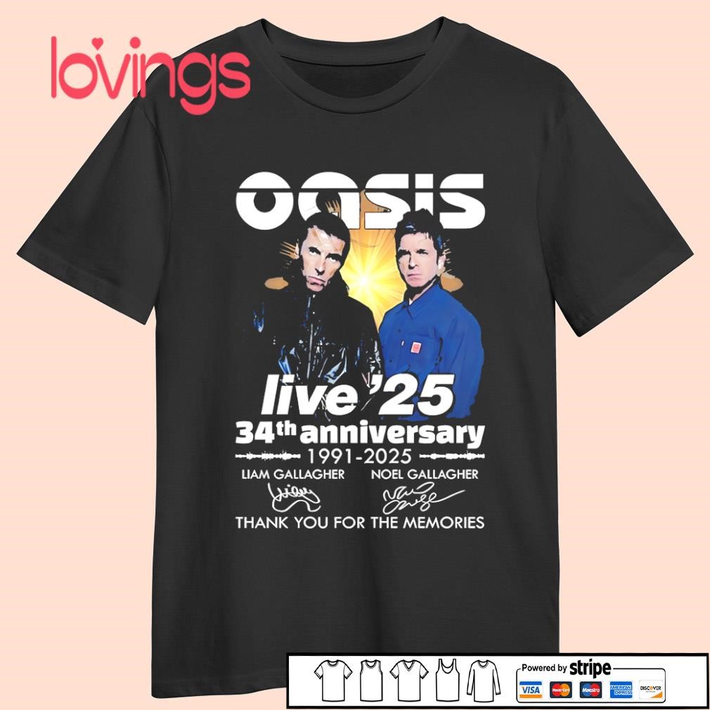 Oasis Live '25 34th anniversary 1991-2025 thank you signature