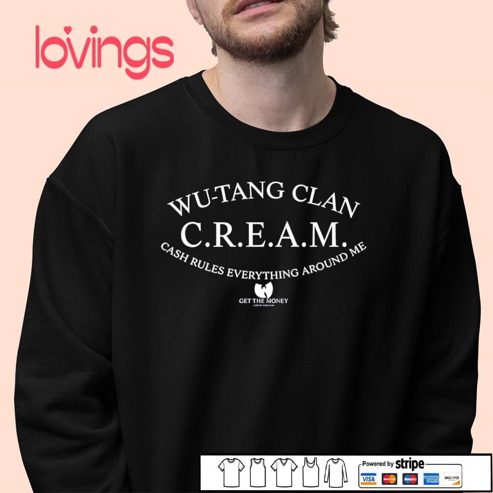Wutang Clan Cream cash rules everything around me shirt, merch