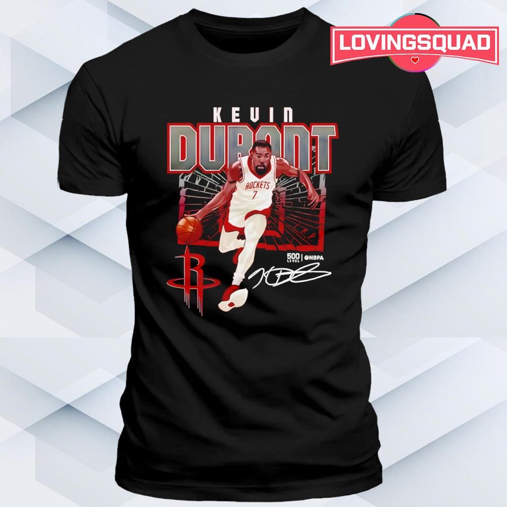 Kevin Durant Houston Rockets logo signature graphic shirt, merch, gear \u0026  apparel, image size:1010x1010