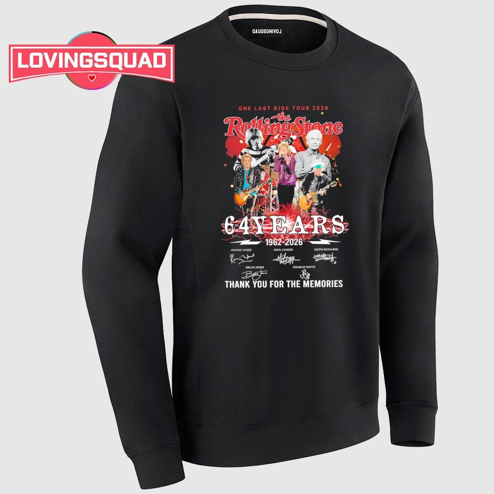 The Rolling Stone One Last Ride tour 2026 64 years signature shirt
