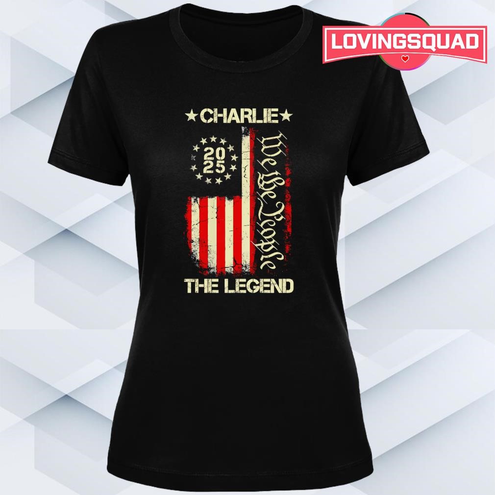T-shirt Charlie Kirk Avec Drapeau Américain Et Signature