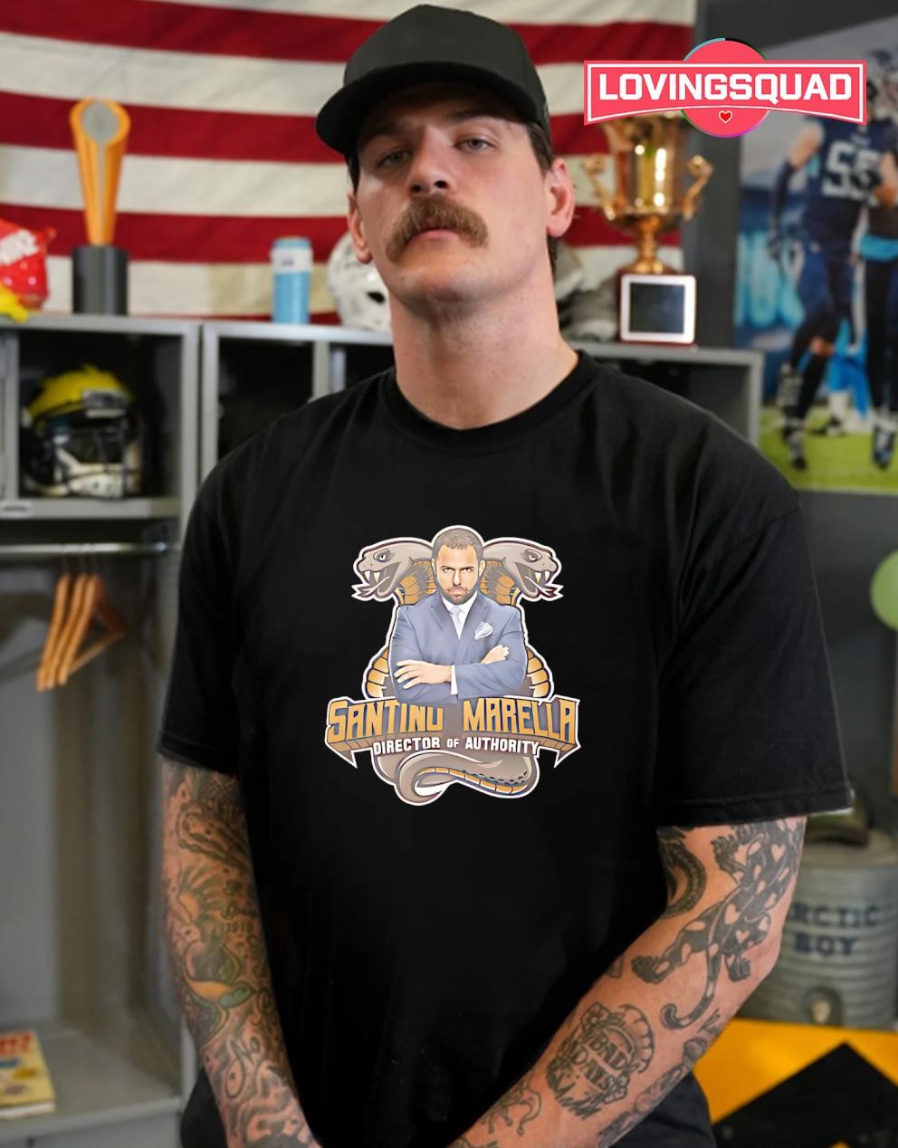 Santino Marella Director of Authority graphic shirt, merch, gear \u0026 apparel, image size:992x1268