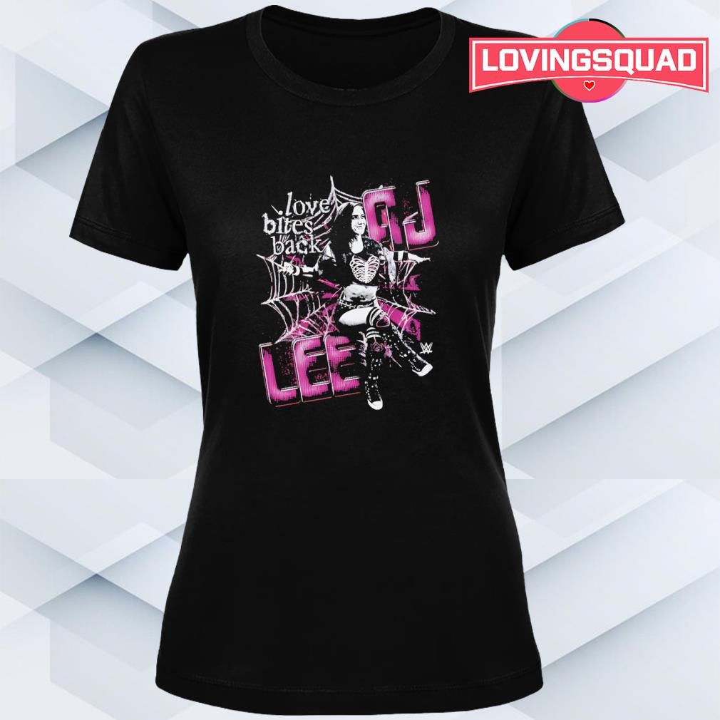 AJ Lee Spider love bites back graphic shirt, merch, gear \u0026 apparel, image size:1010x1010