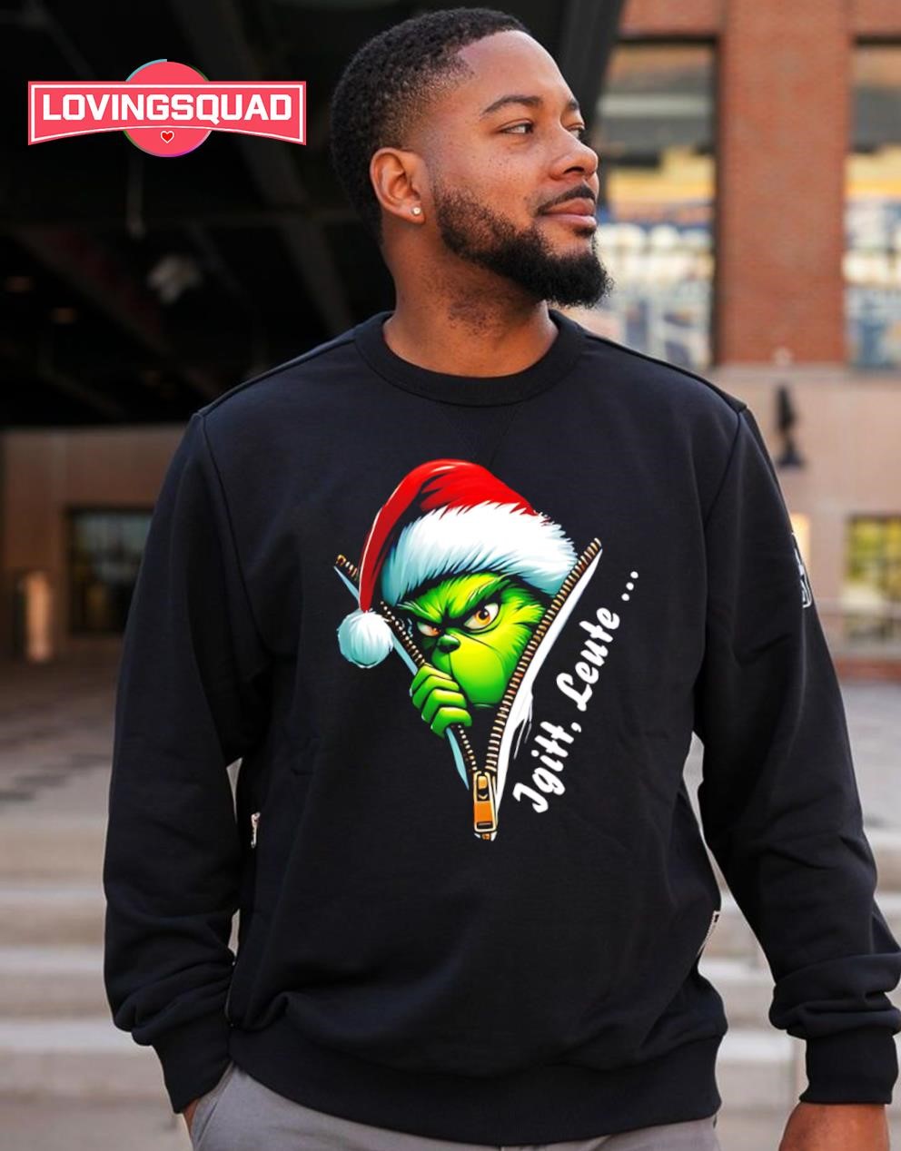 EW People Grinch T-shirt De Noël Avec Fermeture éclair Pour
