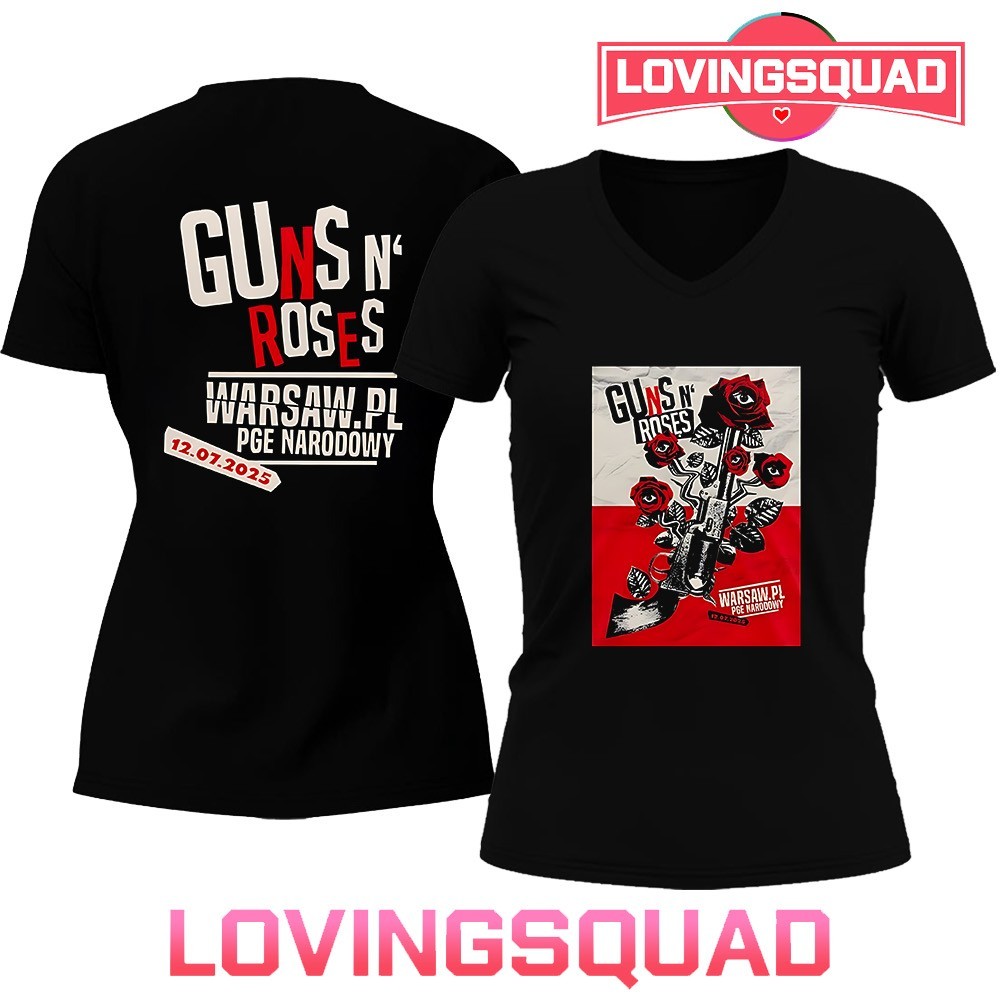 Guns N' Roses World Tour To Warsaw 2025 Poster Double-Sided