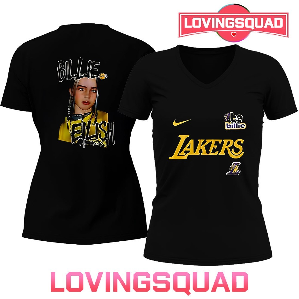 Los Angeles Lakers x Billie Eilish portrair Double-Sided T-shirt
