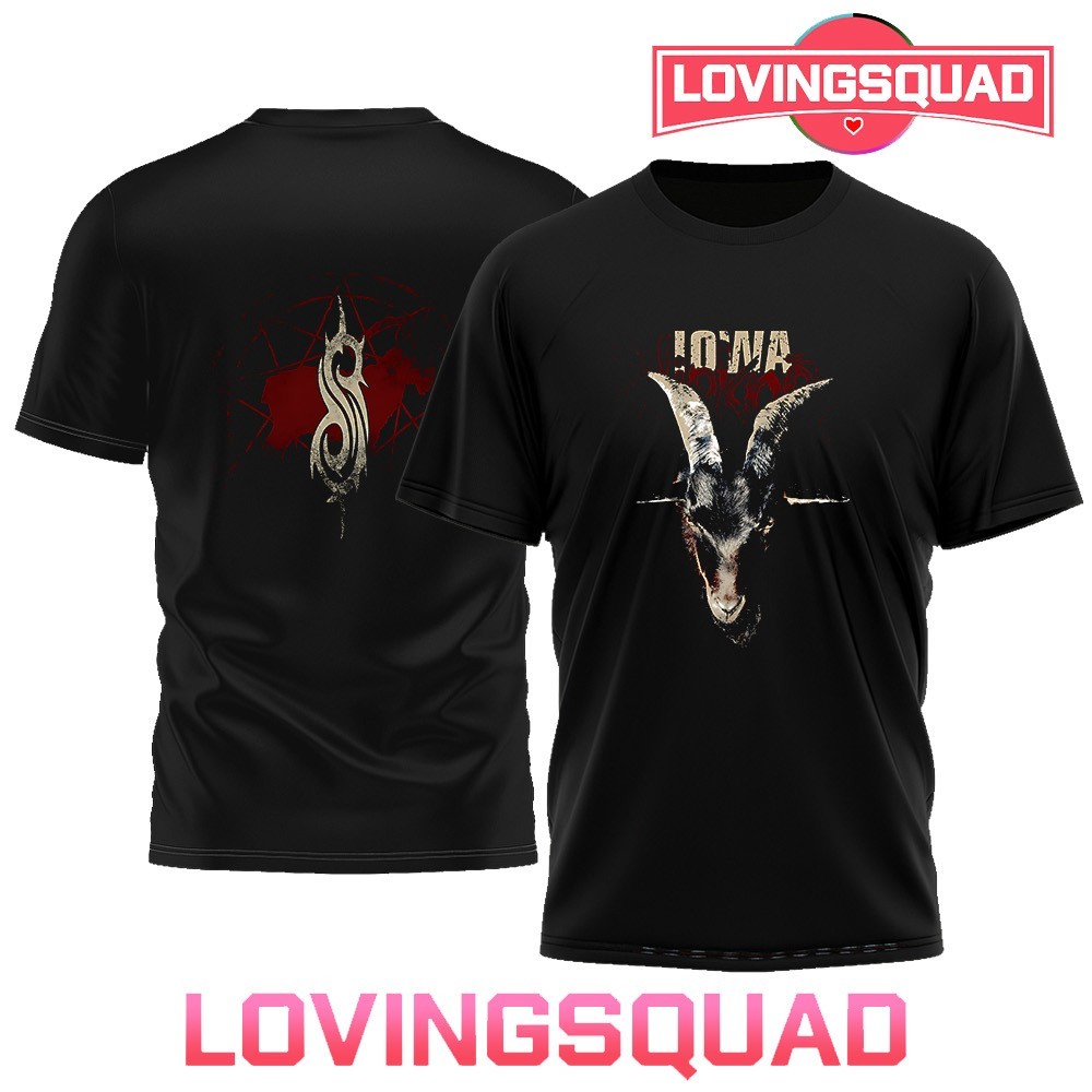 Slipknot Iowa goat head logo Double-Sided T-Shirt, merch, gear