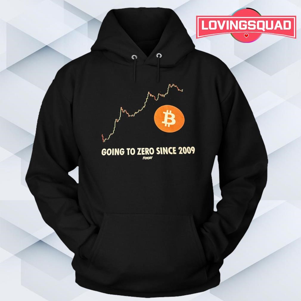 Bitcoin going to zero since 2009 shirt, merch, gear & apparel