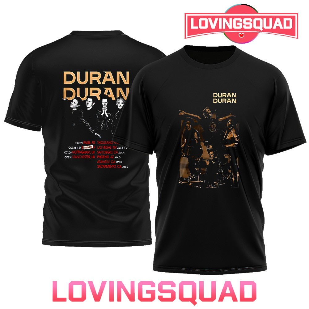 Duran Duran tour graphic dates shirt, merch, gear & apparel