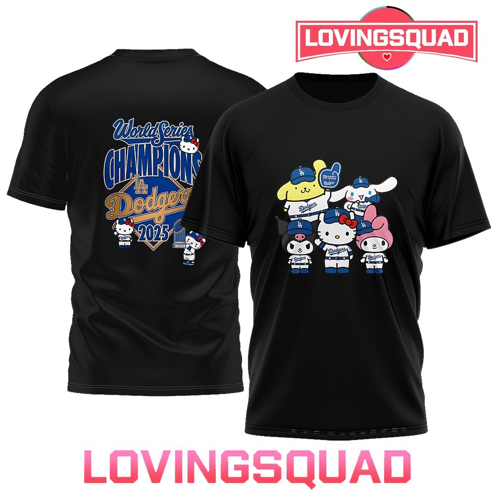 La Dodgers Champions Hello Kitty 2025 Shirt, merch, gear & apparel