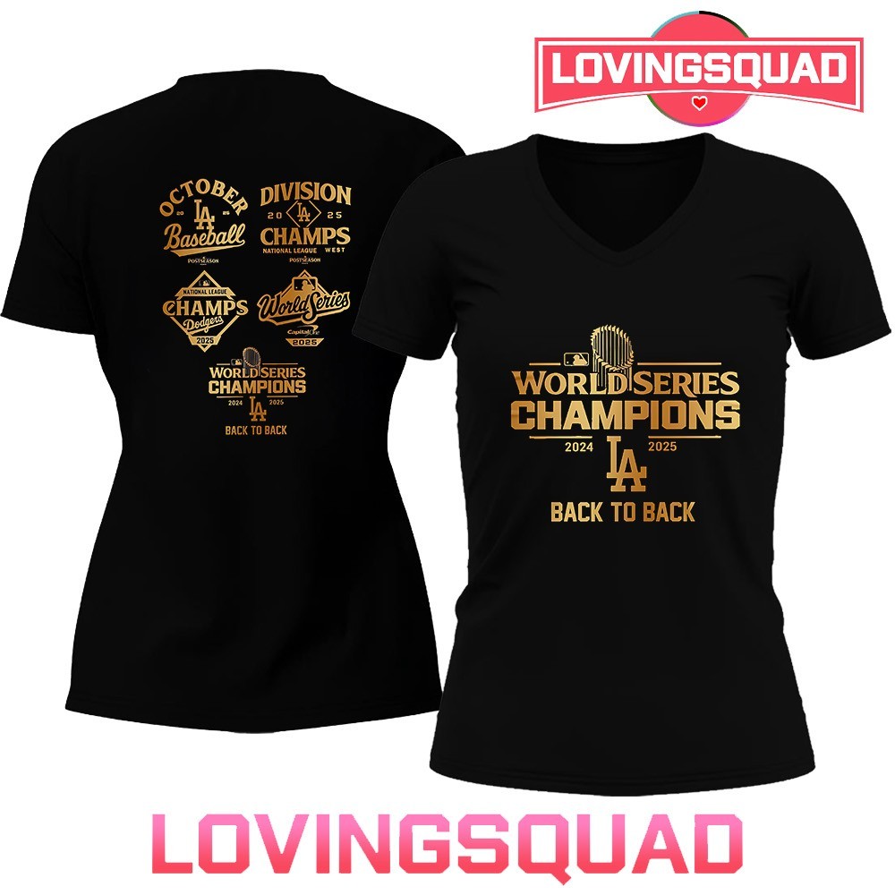 Los Angeles Dodgers 2025 World Series champions logo Double-Sided