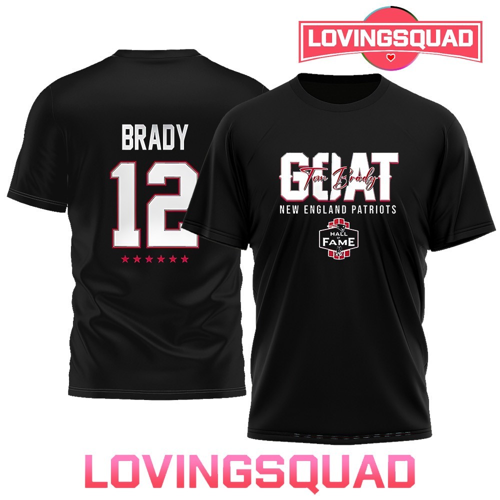 New England Patriots Tom Brady Goat name and number shirt, merch