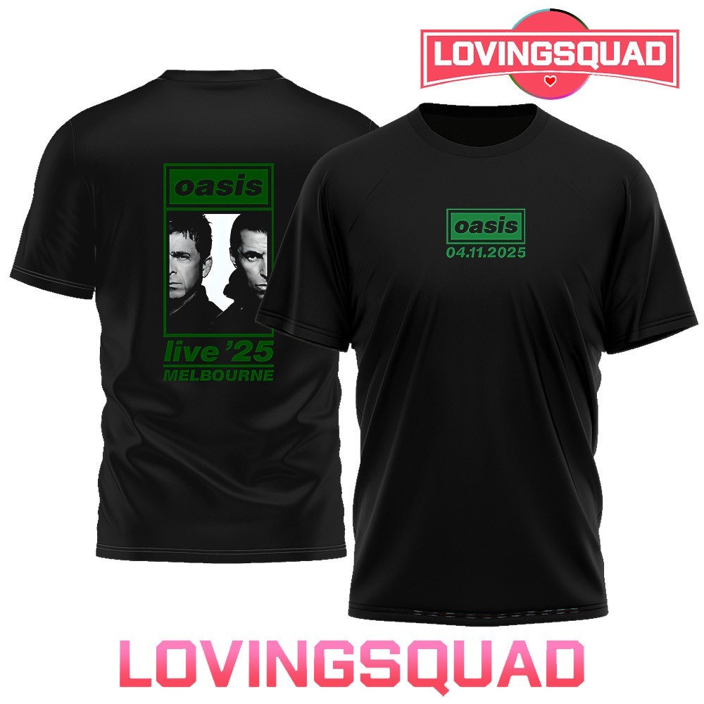 Oasis live 25 tour Melbourne Australia 2025 Marvel stadium shirt