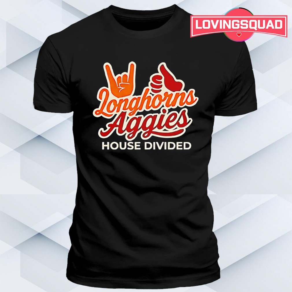 Texas Longhorns vs Texas A\u0026M Aggies house divided shirt, merch, gear \u0026  apparel, image size:1010x1010