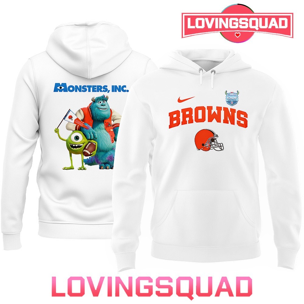 90s CLEVELAND Browns MC グレガー・ヤンガン コラボ Cleveland Browns x Monters inc funday football cartoon Double