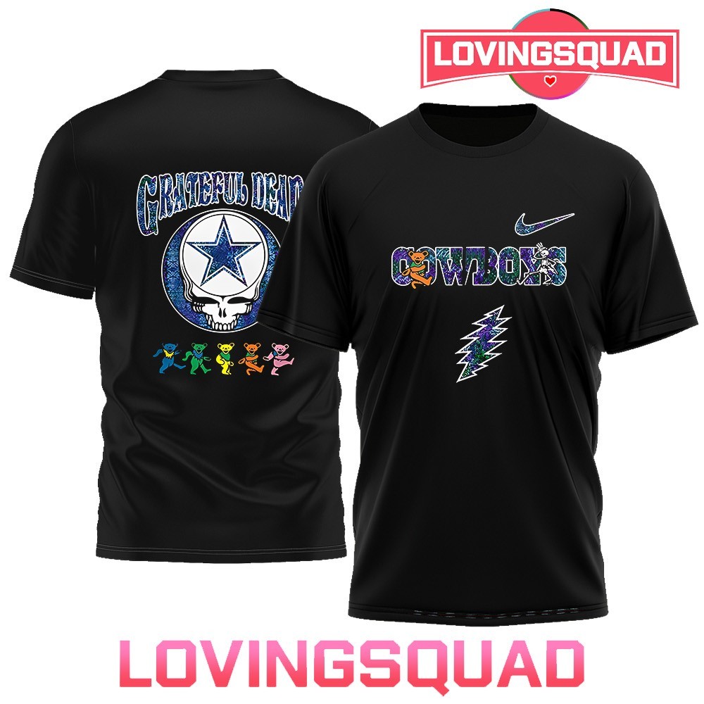 Dallas Cowboys x Grateful Dead logo parody shirt, merch, gear