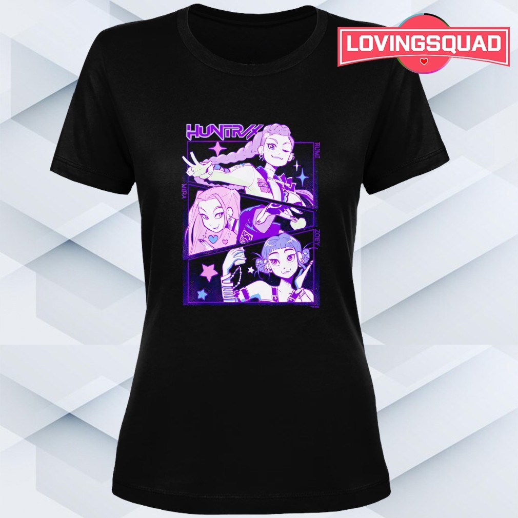KPop Demon Hunters Huntrix Group Panels Ado Girls T-Shirt - Import Janvier 2026 Taille XS Taille XS