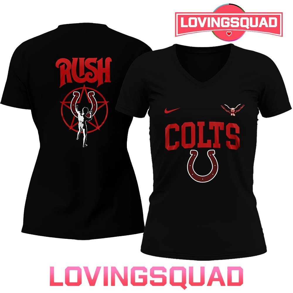 Indianapolis Colts x Rush logo Double-Sided Graphic T-Shirt, merch