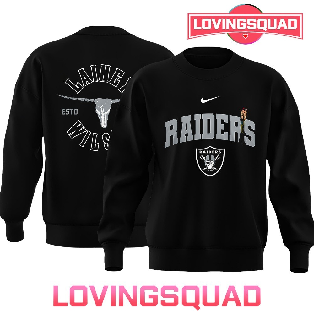 Las Vegas Raiders x Lainey Wilson logo Double-Sided Graphic T