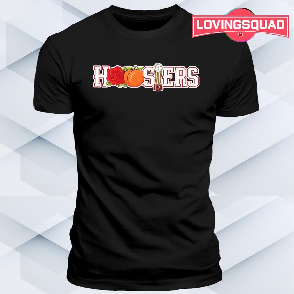 Hoosiers x Rose x Peach and college football trophy shirt, merch