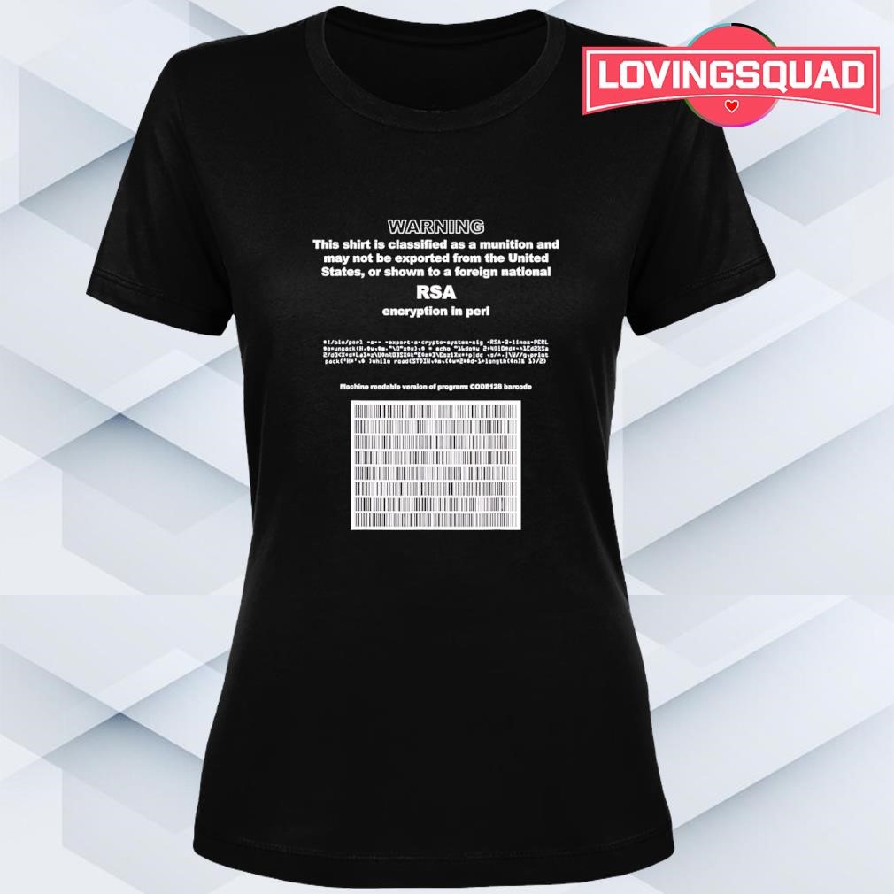 RSA encryption in Perl warning shirt, merch, gear & apparel
